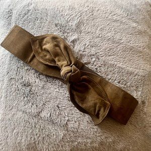 French Connection Khaki Suede Bow Belt